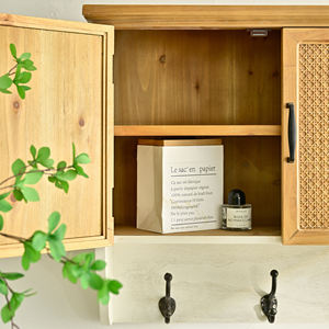 Mueble de Pared de Madera Maciza Estilo Rústico para Entrada o Sala de Estar, con Ganchos para Almacenamiento - Product Image 6