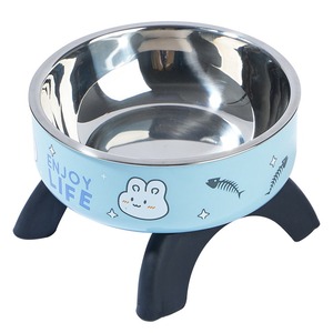ชามสแตนเลสป้องกันการลื่นสำหรับแมว ช่วยป้องกันการกระดูกคอเสียหาย - Product Image 1