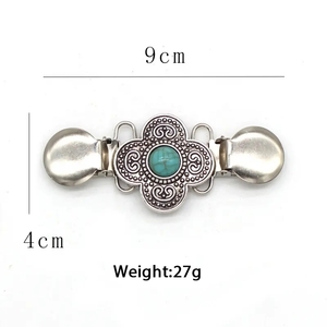Moda Vintage flor cárdigan cuello suéter chal <span class=keywords><strong>Duckbill</strong></span> hebillas camisa broche Clips para mujer - Product Image 3