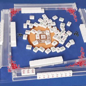 Juego de 4 Piezas de Mahjong Americano Azul, Bolsa, Empujadores, Accesorios de Mesa Plegables Modernos, Almacenamiento Transparente, Hecho en China - Product Image 6