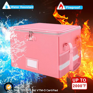 Boîte de rangement pour dossiers ignifuge certifiée UL94 avec logo personnalisé, avec poignée, rangement multi-niveaux portable pour produits de classement suspendus - Product Image 3