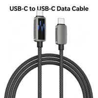 Câble de charge rapide USB-C vers USB-C 60W PD, boîtier en alliage de zinc, lumière LED fluide, pour iPhone 15/16 et appareils Type-C