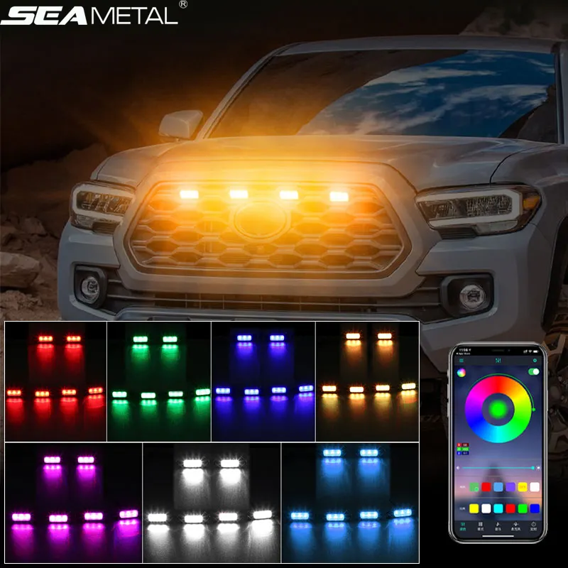 Universal Pickup Truck SUV Daytime Running Light Accessories Auto Flashing Warning Lamp Car LED Front Grille Lights