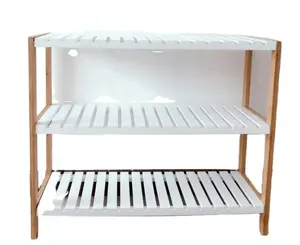 Wooden wall shoe rack bench