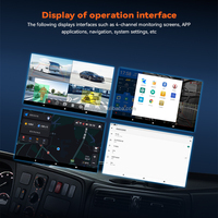 Moniteur de véhicule Android 10 pouces IPS à écran tactile 4 canaux DVR, écran partagé quadruple, IA BSD ADAS DMS, alerte vocale, caméra AHD pour camion, autocar, camping-car