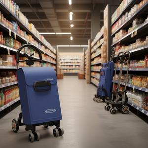 Costway <b>Folding</b> Shopping Cart <b>Lightweight</b> Compact <b>Trolley</b> For Grocery Shopping Storage - Product Image 2