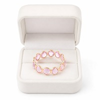 Eleganter Handgefertigter 18K Gold Rosa Saphir Hochzeits-Verlobungsring |   1,80 Karat 3mm Edelsteine |   Luxuriöse Feine Schmuckkollektion