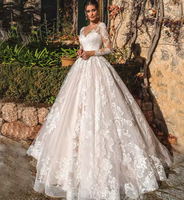 Robe De mariée de luxe à col en V grande taille chapelle Train chérie Vestido De Novia Appliqued robes De mariée