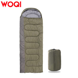 Sac de couchage WOQI Envelope 3 saisons, léger, respirant, polyester, kaki foncé, unisexe, pour le camping, la randonnée, les voyages en plein air - Product Image 2