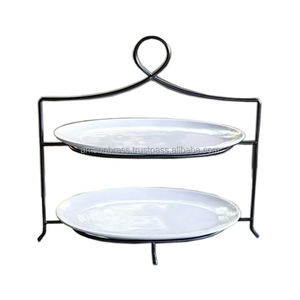 ผู้ผลิตโลหะ DESERT ถาดสูงชาจานถาดเสิร์ฟ2ชั้นถ้วยถาดเค้กขาตั้งจอแสดงผล - Product Image 3