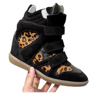 Zapatillas Unisex de Lona de Caña Alta, Zapatos de Plataforma de Cuero Genuino de Alta Calidad, Zapatillas de Moda para Caminar al Aire Libre - Product Image 1