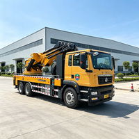 Grue à flèche pliante montée sur camion JIUBANG robuste, puissance 350 CV, châssis 8200/4150 mm, portée des étriers 19 m