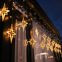 Guirlandes lumineuses solaires LED étanches pour décoration de jardin de Noël, étoiles scintillantes colorées pour une utilisation en extérieur et en intérieur