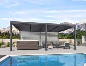 Pergola bioclimatique motorisée moderne en aluminium pour extérieur, abri de jardin à faible coût - Product Image 3