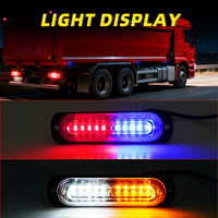 Feu de position latéral LED ultra-mince 10 LED pour camion, lumière de grille latérale 12-24V, lampe stroboscopique pour voiture Jaune Bleu Rouge
