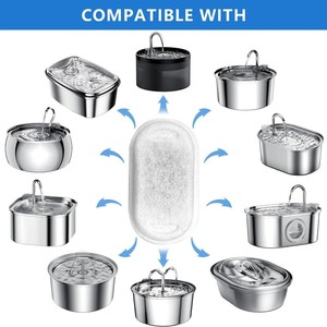Cartouches filtrantes pour fontaine à eau pour animaux de compagnie, élément en éponge rectangulaire, charbon actif de 2.99x1.69 pouces, pour mangeoires d'eau pour chiens et chats - Product Image 4