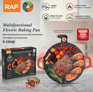 <span class=keywords><strong>Plancha</strong></span> <span class=keywords><strong>électrique</strong></span> multifonctionnelle RAF 36 cm 1800 W pour barbecue, steak, fruits de mer, antiadhésive, contrôle de température, 220 V - Product Image 2
