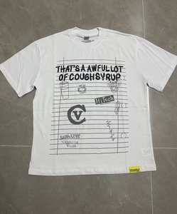 Camisetas góticas holgadas y transpirables de algodón de manga corta para hombre, estilo streetwear personalizado, con estampado 'That's a Awful Lot of Cough Syrup', para verano. - Product Image 3