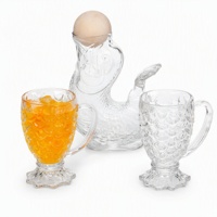 Ensemble de tasses et carafes à café en verre réutilisables Lefu, forme poisson, modernes, les plus vendus en gros pour usage domestique