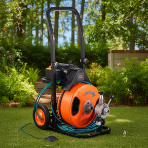 Machine à déboucher les canalisations Vevor Sewer Snake, 100 pieds, 3/8 pouce, actionnée par air, pour tuyaux de 1 à 4 pouces, avec interrupteur au pied - Product Image 2