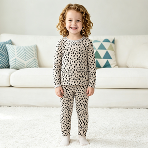 Conjunto de Pijama Infantil con Estampado de Leopardo, Viscosa de Bambú, Manga Larga, Ropa de Dormir Personalizada para Niñas Grandes, ODM OEM, Hecho en Vietnam - Product Image 4