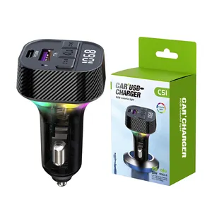 PUJIMAX U Disk A2DP Multiple Audio Playback Mode PD 30W Fast Charge USB Car Charger FM Transmitter Bluetooth Car MP3 Player