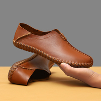 Chaussures habillées en cuir pour hommes, fabriquées à la main, style classique, en cuir véritable et semelle en caoutchouc