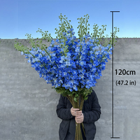 Bunga Sutra Buatan Delphinium Putih Bunga Raksasa 120CM Bunga Delphinium Hyacinth
