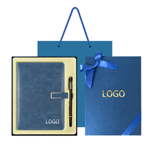 Cadeaux d'affaires personnalisés Carnet de notes Journal A5 Carnet de notes en cuir à stylo avec bloc-notes avec chargeur Logo personnalisé - Product Image 6