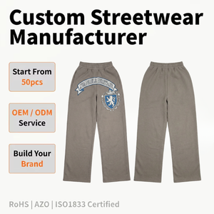 Graphic Screen Print Straight Leg Baggy Fit <strong>Joggers</strong> 100% Cotton Heavyweight Sweatpants Baggy Street Style Lounge Pants Wholesale - Product Image 2