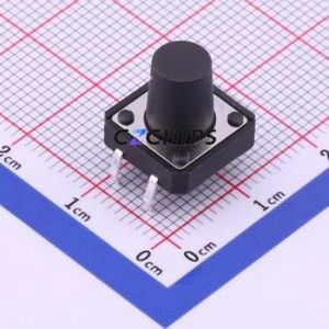 TC-1103-B-P Tactile Switch Through hole Component THT-4P,12x12mm Switch Single Pole Single Throw Round Button 1.6N Through Hole - Product Image 1