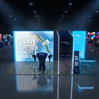 Stan Pameran Dagang Custom Cetak 10x20ft Seg Aluminium dengan Kotak Lampu LED untuk Acara Pameran Dagang
