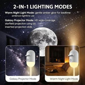 Modern USB <b>Projector</b> Projection Night <b>Light</b> RGB Starry Sky Feature LED Warm White Dimmable Control ABS+Silicone for Home Bedroom - Product Image 2