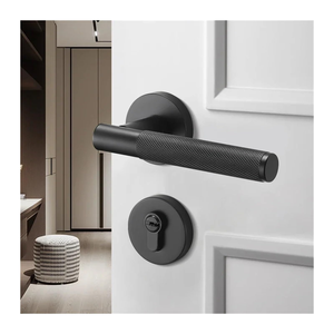Ensembles <span class=keywords><strong>de</strong></span> serrures <span class=keywords><strong>de</strong></span> porte moletées avec logo personnalisé, noires, magnétiques, pour portes françaises, serrures <span class=keywords><strong>de</strong></span> porte intérieure en bois pour chambre à coucher et <span class=keywords><strong>maison</strong></span> - Product Image 5