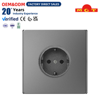 Enchufe de Pared de 2 Pines, 16A, Estilo Alemán, Acabado Gris Cepillado, de Fábrica OEM