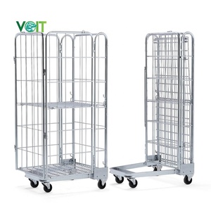 Solutions de stockage Capacité de charge 500 kg Cage à roulettes empilable finition zinc 4 côtés - Product Image 3