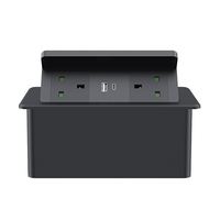Puissance d'usine de Shenzhen intégrée dans le mobilier de bureau boîte de prise de USB-C pop-up hydraulique de bureau avec chargeur sans fil rapide Top 15W