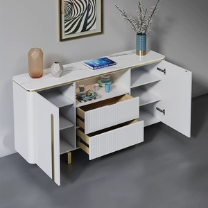 Luxury Wood Dining Room <strong>Sideboard</strong> Black and White Modern <strong>Kitchen</strong> Cabinet Design for Hotel Use Made <strong>in</strong> China - Product Image 4