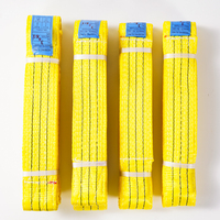 Precio de fábrica, eslinga de correas de poliéster amarillo de 3 toneladas con eslingas de elevación pesadas planas de ojo reforzado doble verde