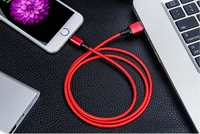 Cable USB de carga rápida para teléfono móvil, Cable de datos de sincronización para iPhone, 28AWG, 1M, 2M, 3M, 2.4A
