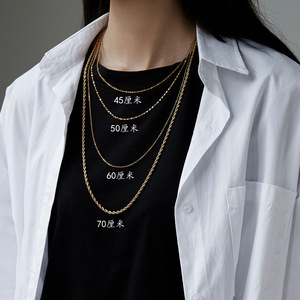 <span class=keywords><strong>Collana</strong></span> a Catena a Forma di O in Bambù con Petali Personalizzati 45 50 <span class=keywords><strong>60</strong></span> <span class=keywords><strong>Cm</strong></span>, Catena a Serpente in Acciaio Inossidabile Placcato Oro - Product Image 3