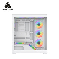 AntarcChill White Full Tower Panoramic Gaming Case Dual Chamber 360mm AIO E-ATX ATX MATX ITX USB 3.0
