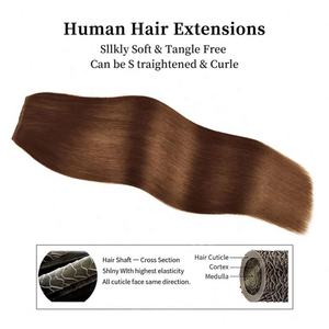 Extensions de cheveux vierges à clips sans couture, cheveux Remy naturels chinois invisibles, 100% cheveux humains, toutes les couleurs - Product Image 4