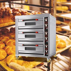 Horno de Convección a Gas Comercial de 2 Niveles y 4 Bandejas para Panadería con Función de Vapor y Control de Termostato para Pan, Pasteles y <span class=keywords><strong>Pizza</strong></span> - Product Image 1