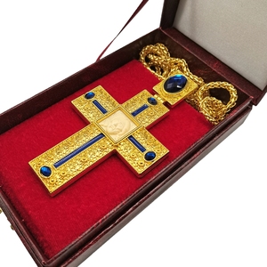Fábrica chapados en oro gran arzobispo de aleación de personalizar de diamantes de cristal y Jesús icono de ortodoxa cruz Pectoral - Product Image 4