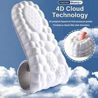 Großhandel 4D Cloud PU Massage-Einlegesohlen Hohe Rückfederung Stoßdämpfung Atmungsaktiv Anti-Geruch Schweißableitend Sport-Schuheinlagen Unisex