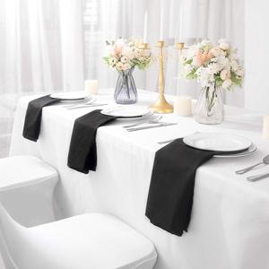 Servilletas de Tela de Poliéster - 19*19 Pulgadas, Negras, Lavables, con Bordes Dobladillos para Restaurante/Boda/Hotel - Product Image 2