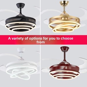 Lámpara <span class=keywords><strong>de</strong></span> <span class=keywords><strong>Techo</strong></span> LED Inteligente con Control Remoto, Diseño Moderno, Aspas Retráctiles, Ventilador <span class=keywords><strong>de</strong></span> 3 Velocidades, para Sala <span class=keywords><strong>de</strong></span> Estar - Product Image 2