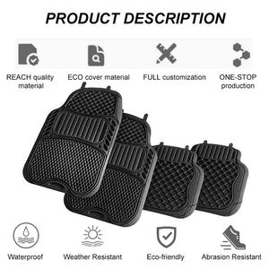 Thiết Kế Mới 100% Không Mùi Xe <span class=keywords><strong>Mat</strong></span> Vật Liệu Không Độc Hại Bảo Vệ Sàn PVC Chống Trượt Ủng Hộ 4 Mảnh Thảm Thảm Sàn Xe - Product Image 2