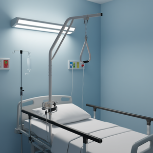 Barra trapezoidal para cama con abrazaderas y cadena metálica para equipos de rehabilitación de movilidad, capacidad de 250 libras. - Product Image 2